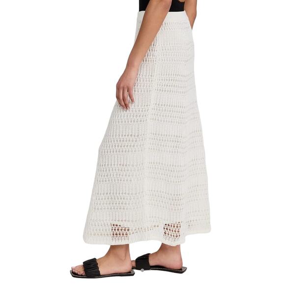 NWT! Theory Pull-On Crochet Knit Lace Ivory Maxi Skirt - Size Medium - Picture 2 of 12